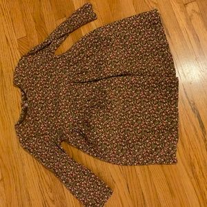 4T long sleeve brown dress with flowers